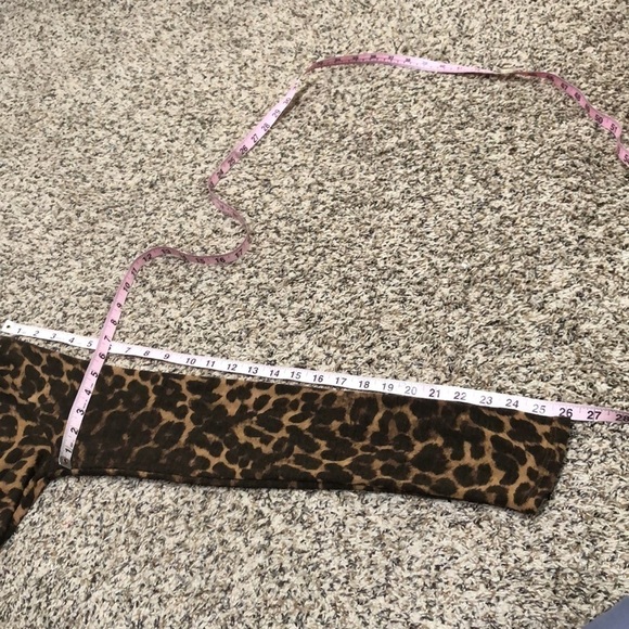 1.State Knit Top Size Medium Brown Leopard Print Twist Wrapped Front - Picture 10 of 10